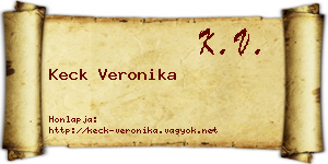 Keck Veronika névjegykártya
